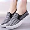 Повседневная тканевая обувь 2024 года, новые универсальные простые женские туфли в клетку на плоской подошве, удобные вулканизированные туфли Zapatos Mujer