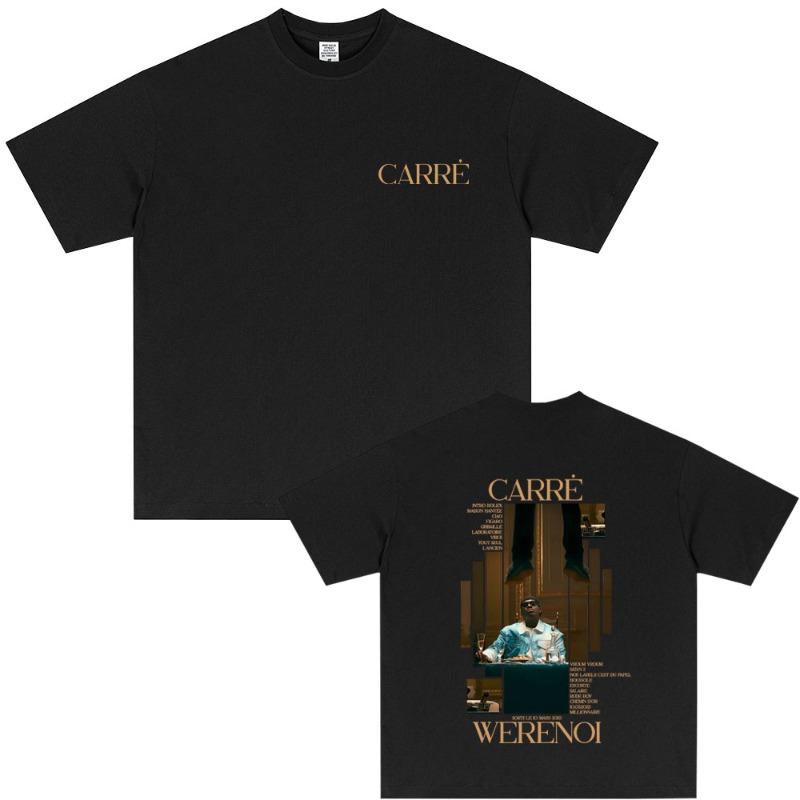 2026 Summer Rapper WeRenoi Carré Album Printed Tshirt Mens Fashion Hiphop Pop Music Cotton Loose Casual Retro Tshirt Tops