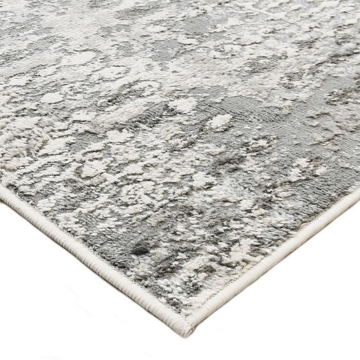 Tapis salon extra-doux impression gris argent 160x230