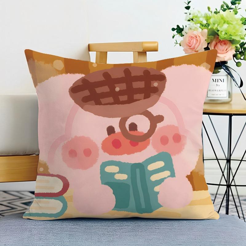 Милый мультяшный рисунок свиньи Декоративная наволочка для спальни, гостиной, квадратная подушка, наволочка