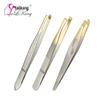 Пинцет для бровей и инструмент для тримминга из нержавеющей стали с золотым покрытием