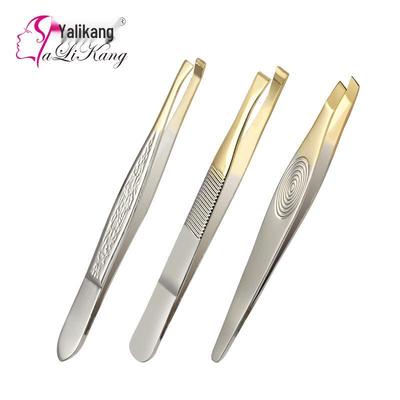 Пинцет для бровей и инструмент для тримминга из нержавеющей стали с золотым покрытием