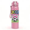 1PC Soccer Goal Football Cartoon Print 750ml Color Plastic Sports Water Bottle Leakproof Flip Straw Lid Suitable for Sports Office Home Use