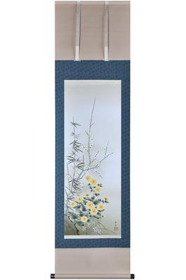 Галерея Hare no Machi Подвесные цветы и птицы Четыре книги Ayumi Rakusai Danshi Сякусан x 164 см Свиток, Картины, Круглогодичное развешивание, Принцы,