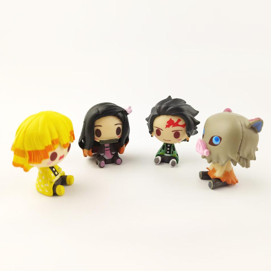 Аниме фигурка 4 шт./набор Аниме Клинок, рассекающий демонов Kimetsu No Yaiba Фигурка Q Posket Камадо Танджиро Камадо Незуко Агацума Фигурка Игрушки