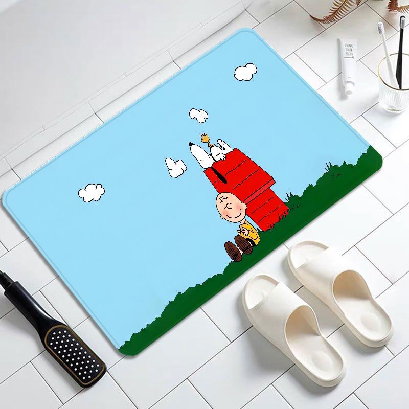 Cartoon Cute S-SnoopyS Door Mat Entrance Non-slip Doormat Washable Kitchen Carpet Hallway Rugs Bathroom Bath Door Mats
