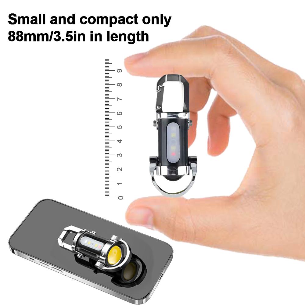 NEW Rechargeable Mini Flashlight Inspection Light Portable Keychain Camping Emergencys Lighting Tool Red Blue Flashing Light