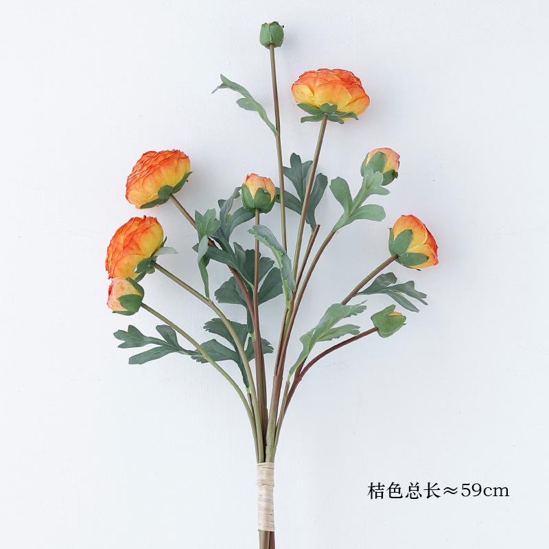 Simulation 3-branch bundle peony 9-head dew lotus fake flower home decoration ornament