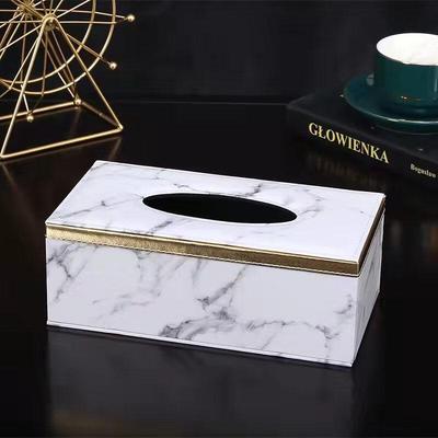 Роскошная коробка для салфеток из кожи с мраморным узором