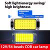 Автомобильная лампа для чтения в салоне, COB 54/108 светодиодов SMD, 12В, Потолочный светильник с проводкой, Белый