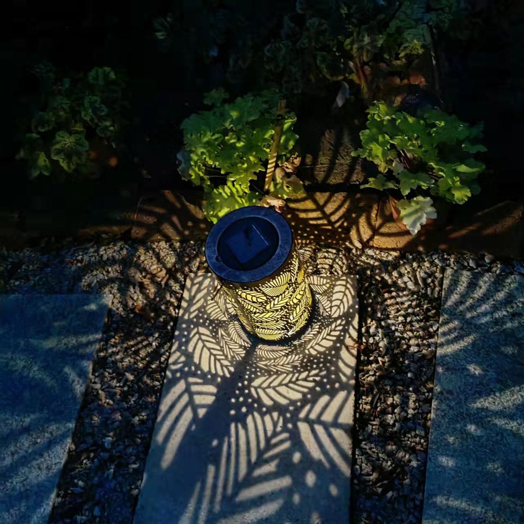 Solar lamp portable leaf hollow projection lamp courtyard landscape garden decorative outdoor lamp