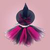 Colorful Skirt Hat Set Chiffon Skirts Hat Set for Adults Kids Gauze Tulle Ballet Skirt with Pleated Fluffy Ruffles for Women