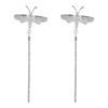 Simple Alloy Fringed Long Earrings, Spring and Summer Retro Niche Dragonfly Earrings for Women