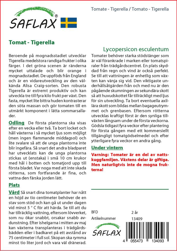 SAFLAX Помидор - Тигерелла - 10 семян - Lycopersicon esculentum