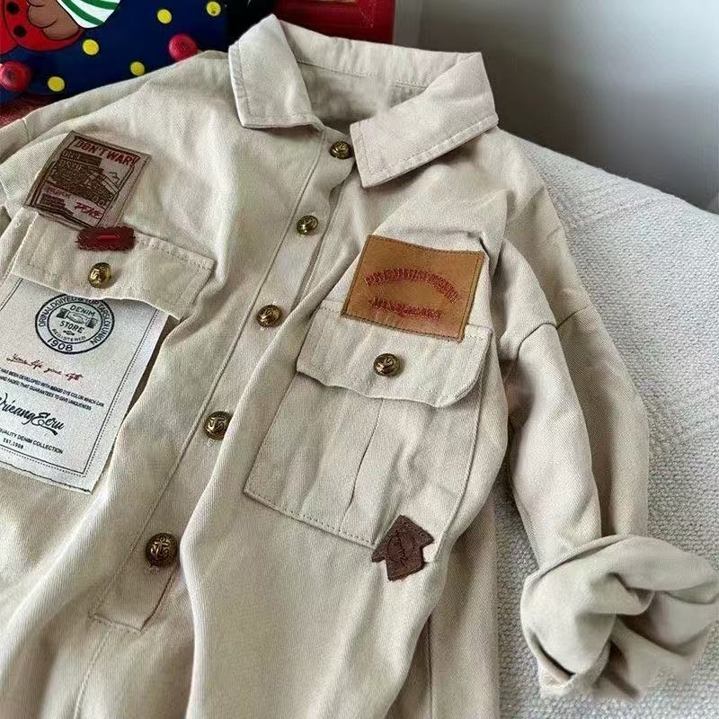 Мальчики Комбинезон Весна и Осень Новое Поступление Крутые Стильные Штаны Хорошо Скроенные Модные Комбинезоны