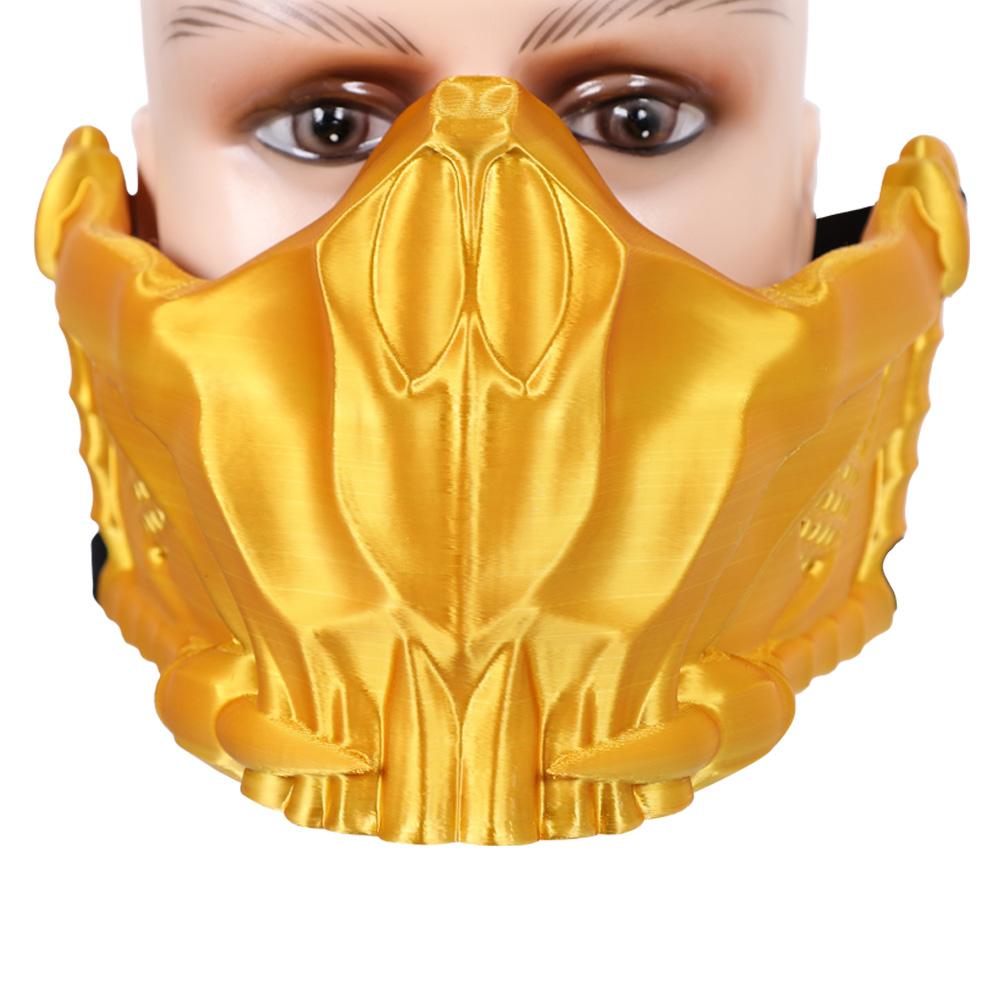 Fancy Dress Mortal Kombat 2 Scorpion Mask Cosplay For Men Masquerade Game MK2 Costume Accessories Halloween Man Fantasia Props