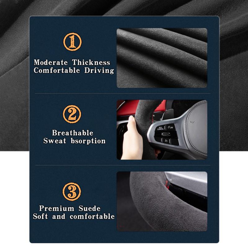 Car Steering Wheel Cover For Volkswagen VW Golf 7 Mk7 New Polo Jetta Passat B8 Tiguan  ized Steering Suede Car Accessories