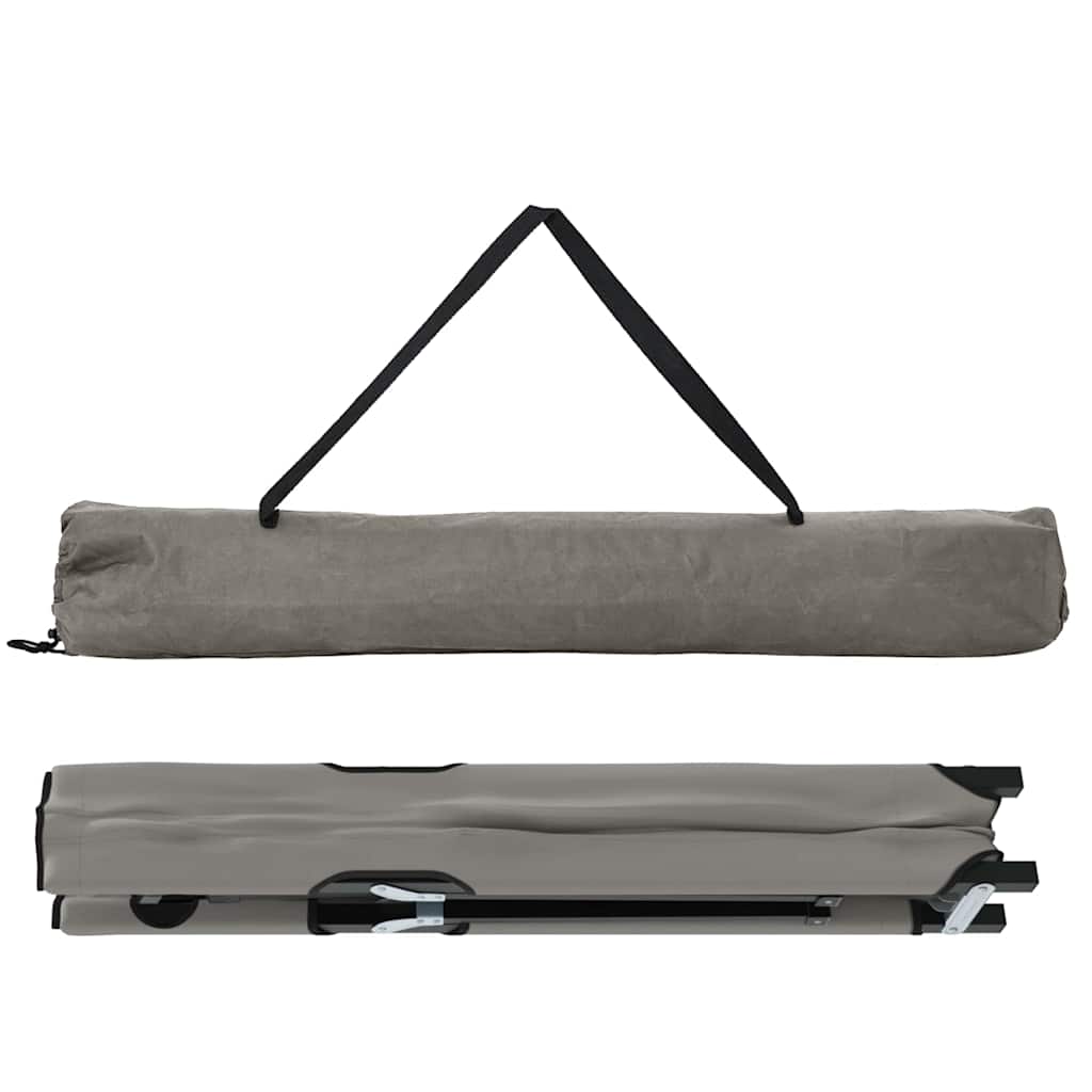 Folding Camping Bed Gray 206 x 76 x 74 cm