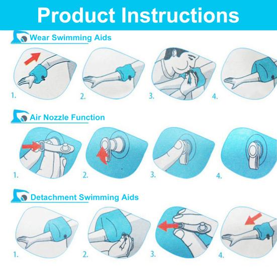 1 Pair Toddler Swim Arm Floaties Bright Color Comfortable Fit Cartoon Print Inflatable