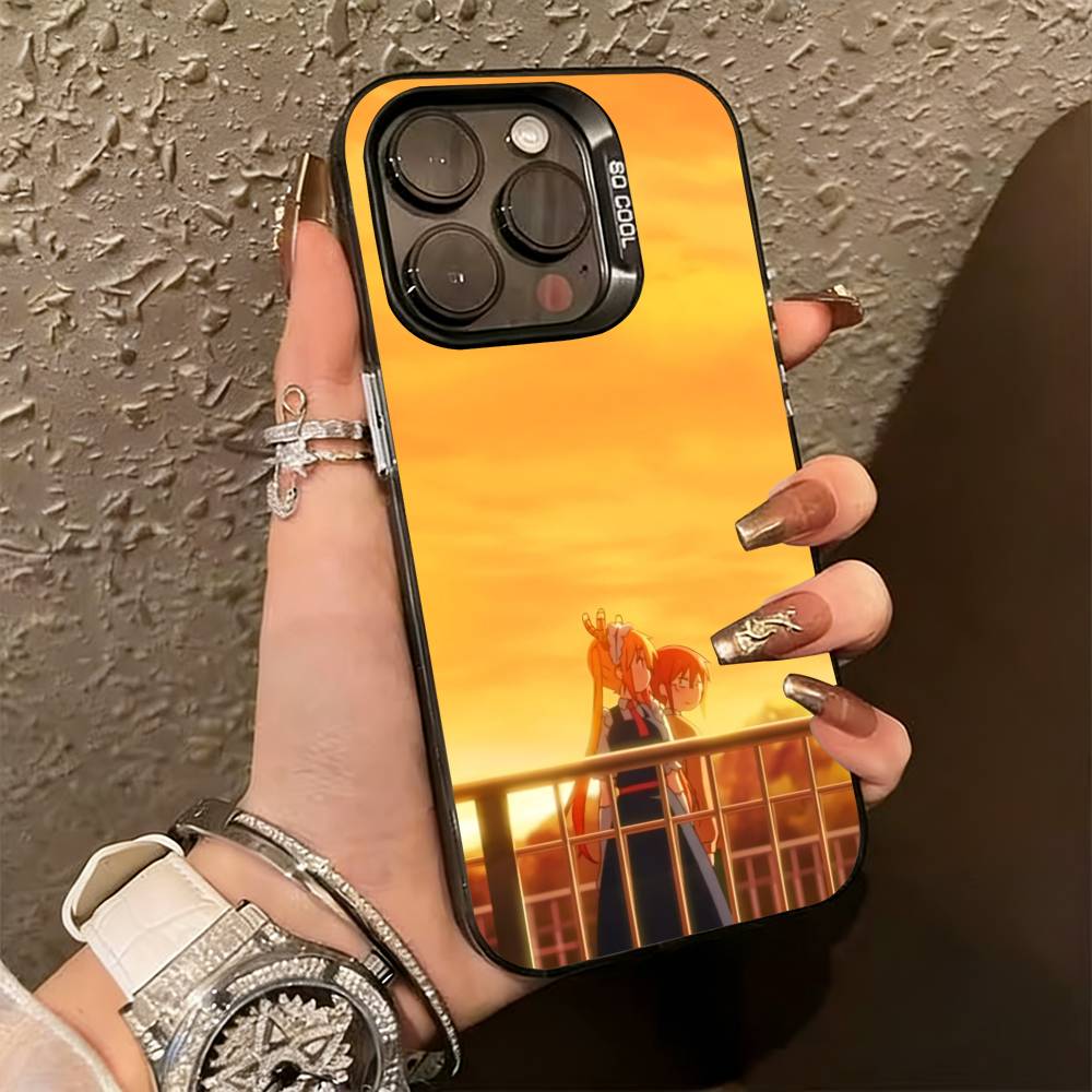 Чехол для телефона D-Dragon Maid Tohru Ilulu для iPhone 17,16,15,14,13,12,11 Plus,Pro Max,XS, Цветной Серебристый Чехол для телефона Funda Cover