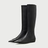 Fashion Brand Metal Pointed Women Knee Long Boots Fashion Stage Show Black Sexy Autumn Winter Over Knee Length Boots Size 34-45