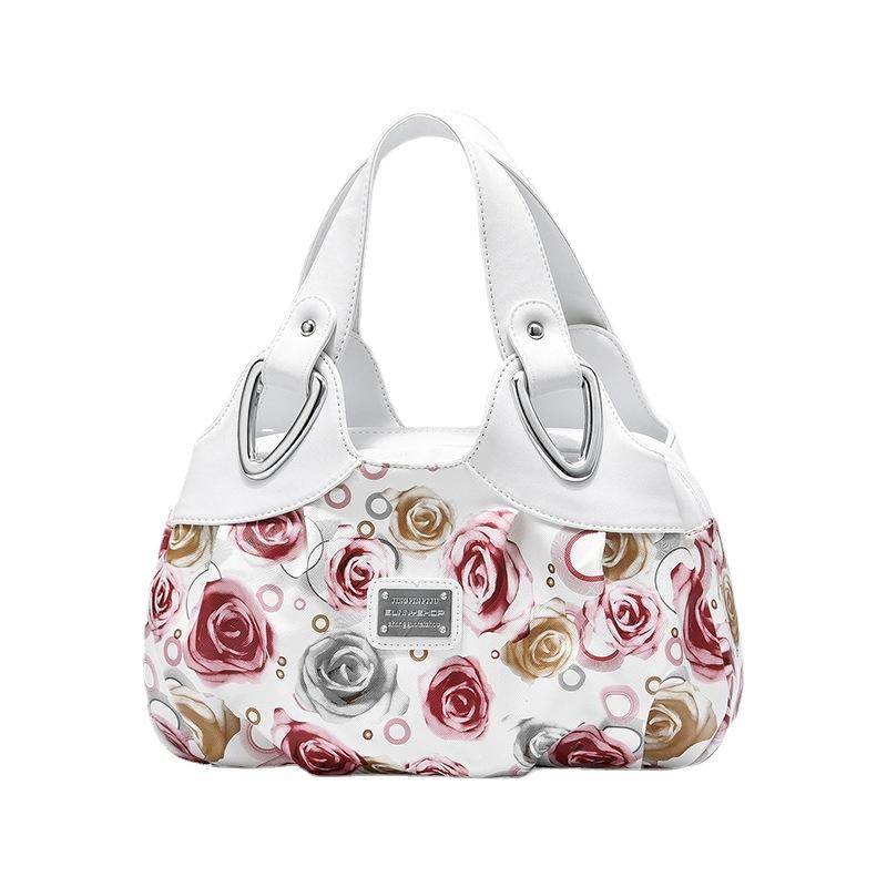 Retro Totes Bags for Women Trendy Vintage Print Flower Handbag Female