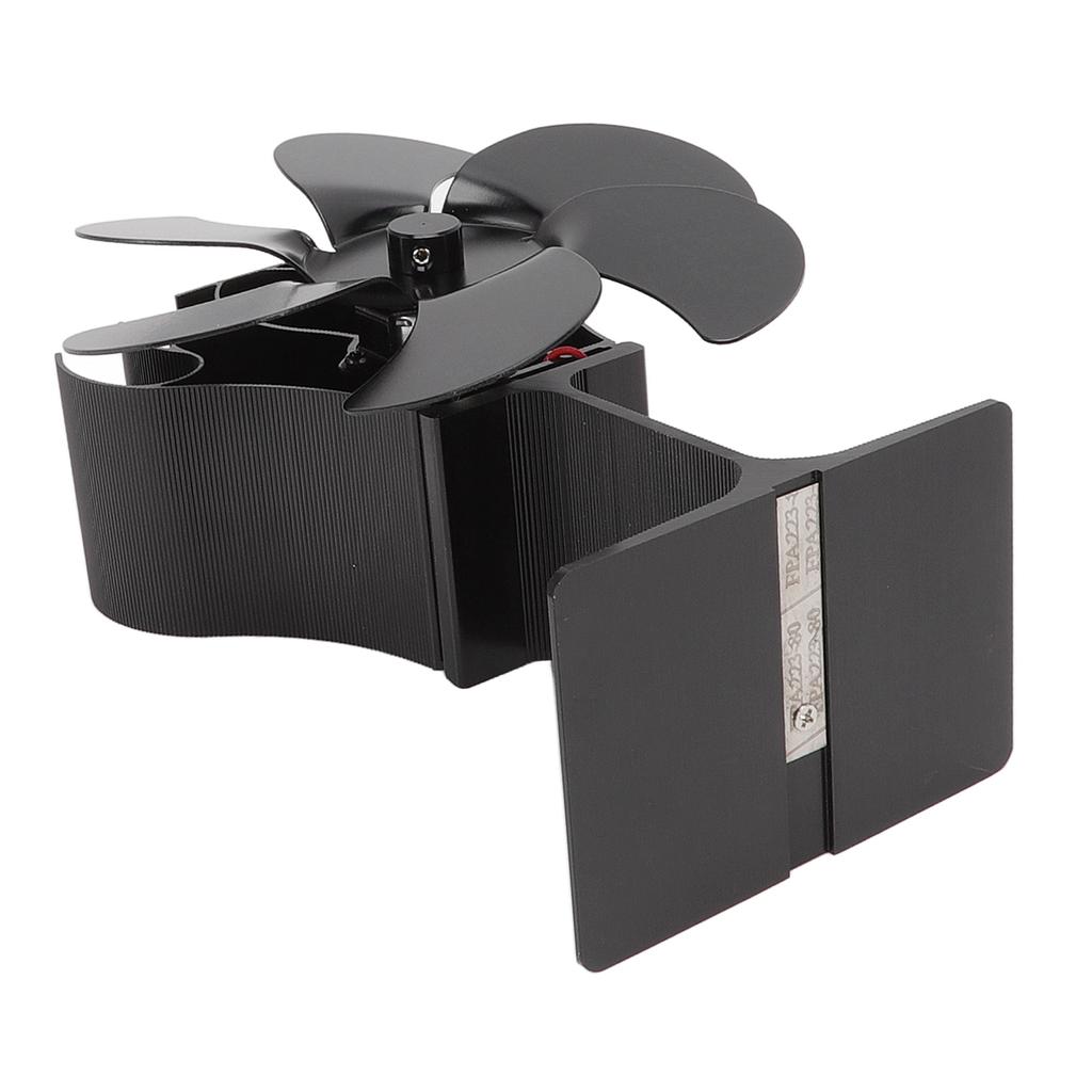 6 Blade Stove Fan Black Self Starting High Temperature Resistant Heat Powered Stove Fan for Home