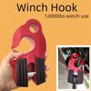 Flat Winch Shackle Recovery Hook 30,000LB Mount Assembly Tow Haul ATV UTV w/Iron Pin & Rubber Guard Universal Fit