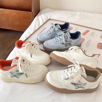 Модные кавайные кеды на вулканизированной подошве со звездным дизайном, женские кроссовки на платформе со шнуровкой, спортивные, в стиле Харадзюку, универсальные, удобные, женские кеды для скейтборда