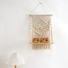 Floating Shelf with Nordic Style Lanyard Handmade Cotton Rope Bohemian Macrame Wall Hanging Shelf Indoor Decoration