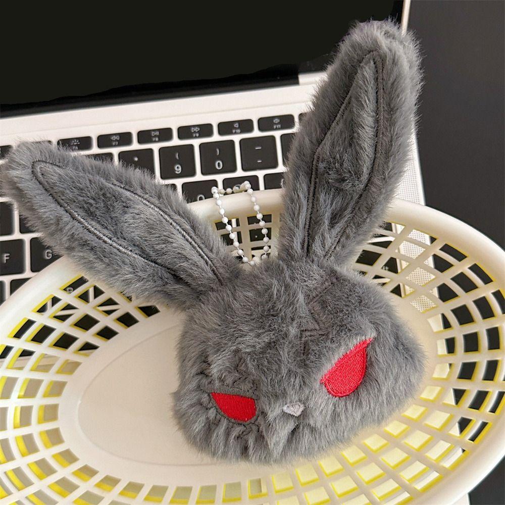 Animal Plush Rabbit Keyring Cute Halloween Key Rings Fashion Wounded Rabbit Keychain Anime Fans