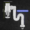 1 Set Sink Drain Pipe Easy Installation Odor Resistant Universal Sewer Pipe Kit for Bathroom Home Kitchen