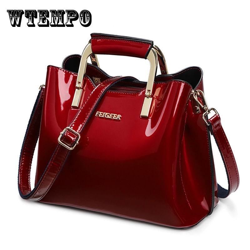 Сумка из лакированной кожи. Женская сумка из натуральной кожи. Сумочка в европейском и американском стиле. Модная дикая сумка.