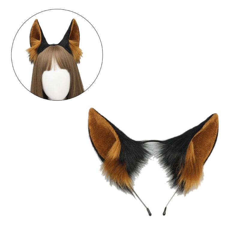 Косплей Повязки на голову с собачьими ушами Доберманы Карнавалы Аниме Персонаж Повязка для волос Повязки на голову с собачьими ушами Плюшевый Рождественский Обруч для волос