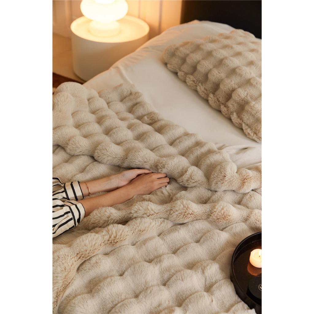 Blanket Imitation Rabbit Blanket, Bubble Velvet Blanket, Double-sided Thick Office Nap Blanket, Sofa Cover Blanket