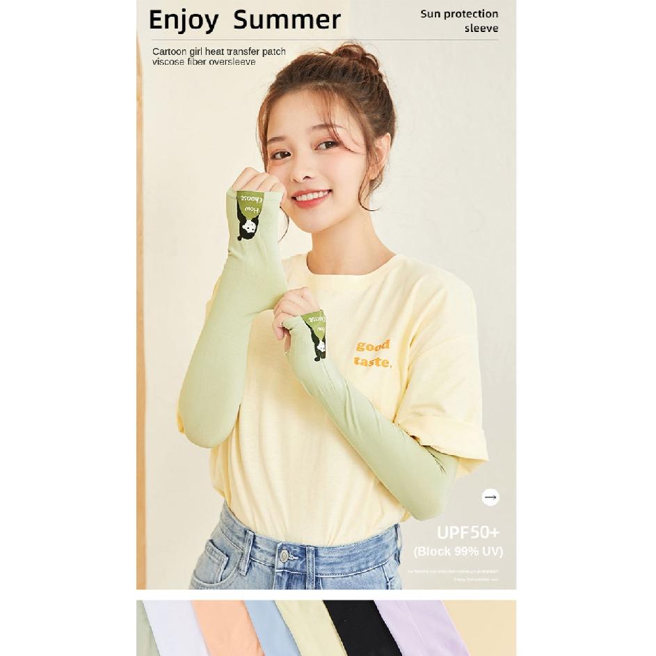 Летний солнцезащитный рукав, многоцветная защита рук для защиты от комаров, езда, мультяшная леди, вождение, ледяной шелк