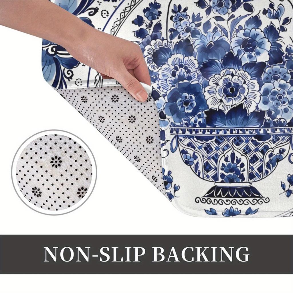 1 шт. Кухонные коврики против усталости, Водонепроницаемый нескользящий толстый амортизирующий кухонный коврик с цветочным принтом тюльпанов, Сверхпрочный комфортный коврик для стояния для кухни