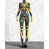 New Halloween Adult Cosplay Jumpsuit Colorful 3D Printing Women Monos Jumpsuit Carnival Party Stage Showing Catsuit Rave Outfits
