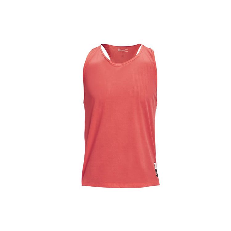 Under Armour Casual Breathable Back Letter Print Sports Training Breathable Round Neck Vest Men Vest Red 1362713-690