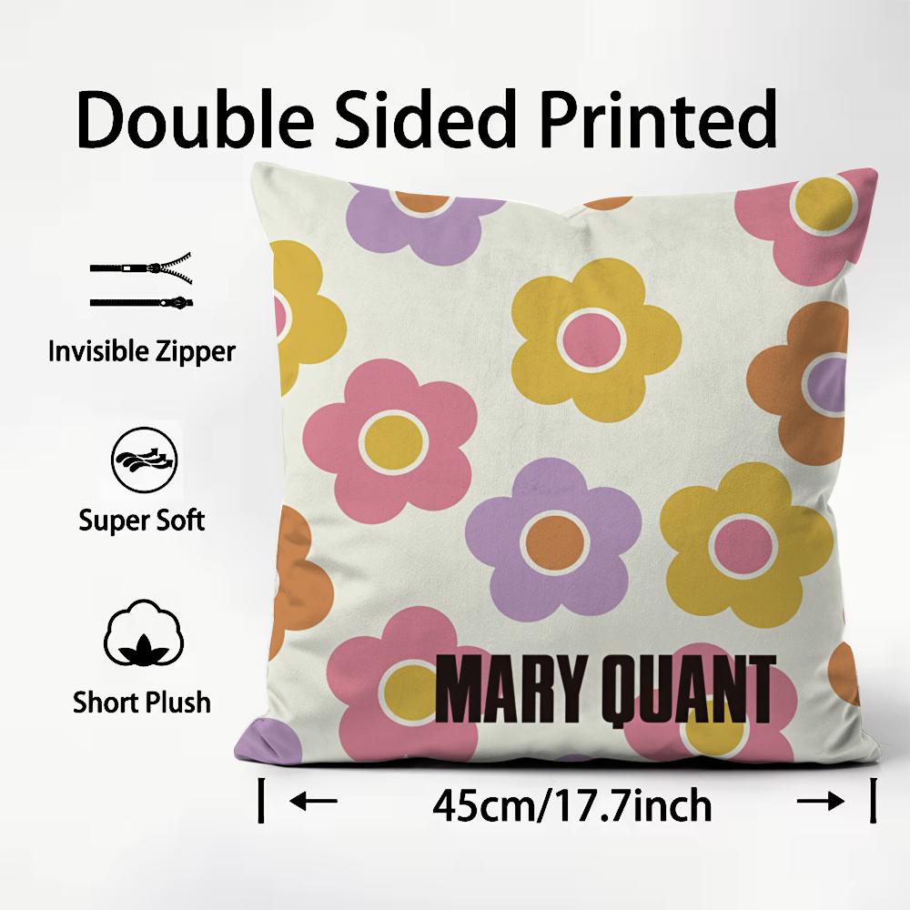 Fashion Brand MMary QQuant Cushion Cover Plush Fabric Soft DoubleSided Printed Sofa Warm Winter Home Child Gift Pillow Case