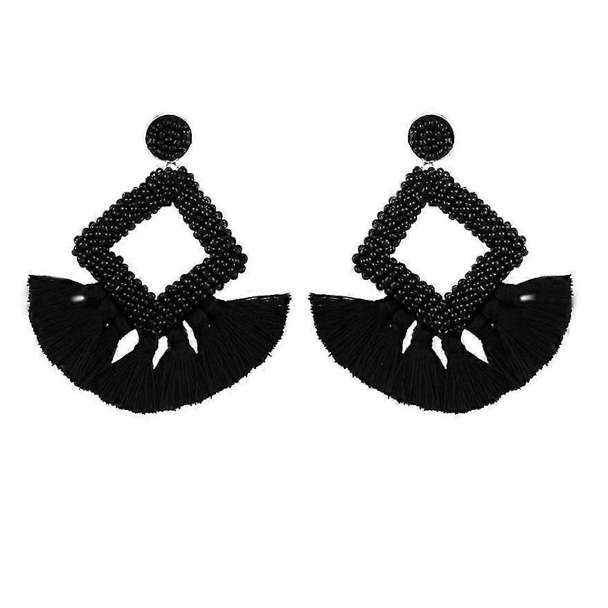 Beaded Statement Tassel Earrings For Women,handmade Earring, Bohemian