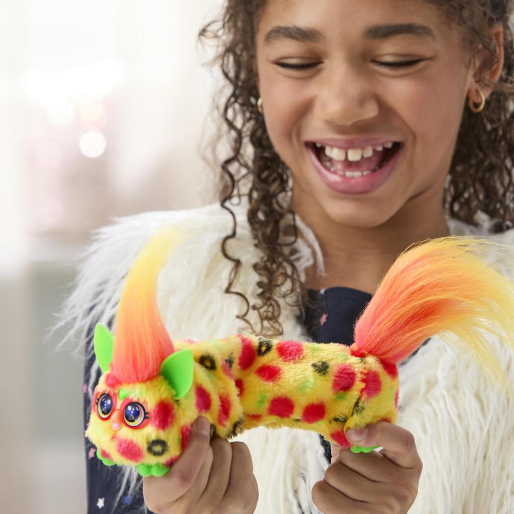 Hasbro Furby DJ Furblets Pep-O-Roni Мини-друг, говорящий только на языке Furby, моторизованная плюшевая игрушка с расширяющимся телом, звуками и музыкой, для детей от 6 лет и старше,