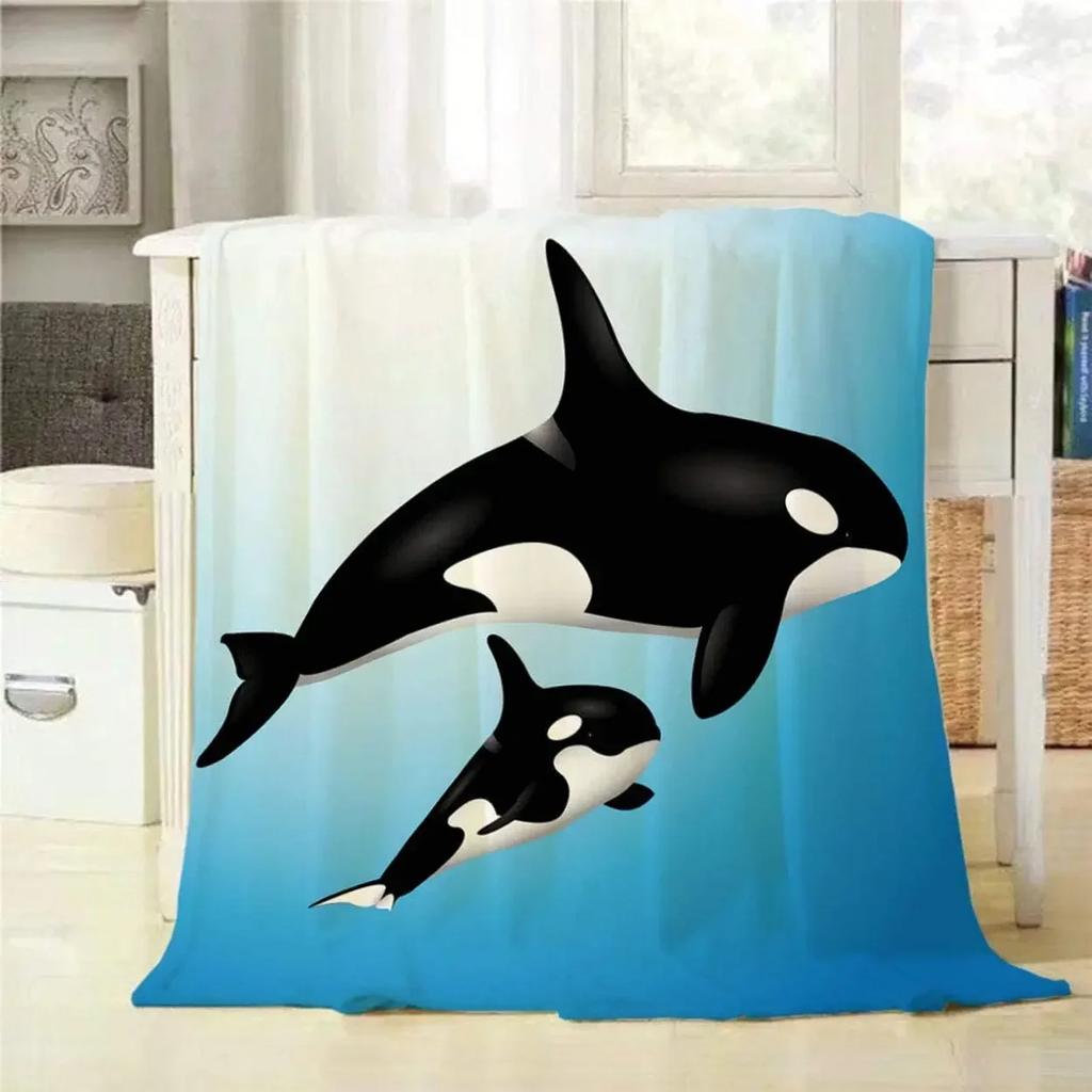 Killer Whale Orca Throw Blanket Ultra Soft Blanket Warm Thin Blanket for Home Bed Couch Blankets Bedspreads for Adults Children