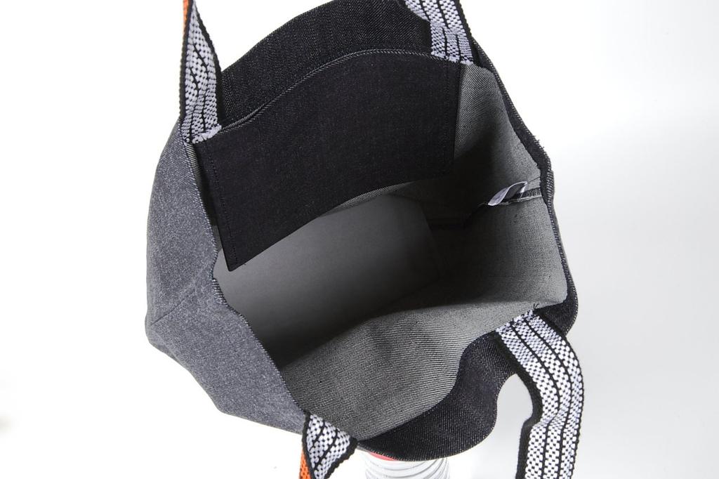 Джинсовая сумка-тоут Kurashiki, Ретро-японский узор, Вертикальный размер, Сделано в Японии (Санада Юкимура Рокумон Сен)