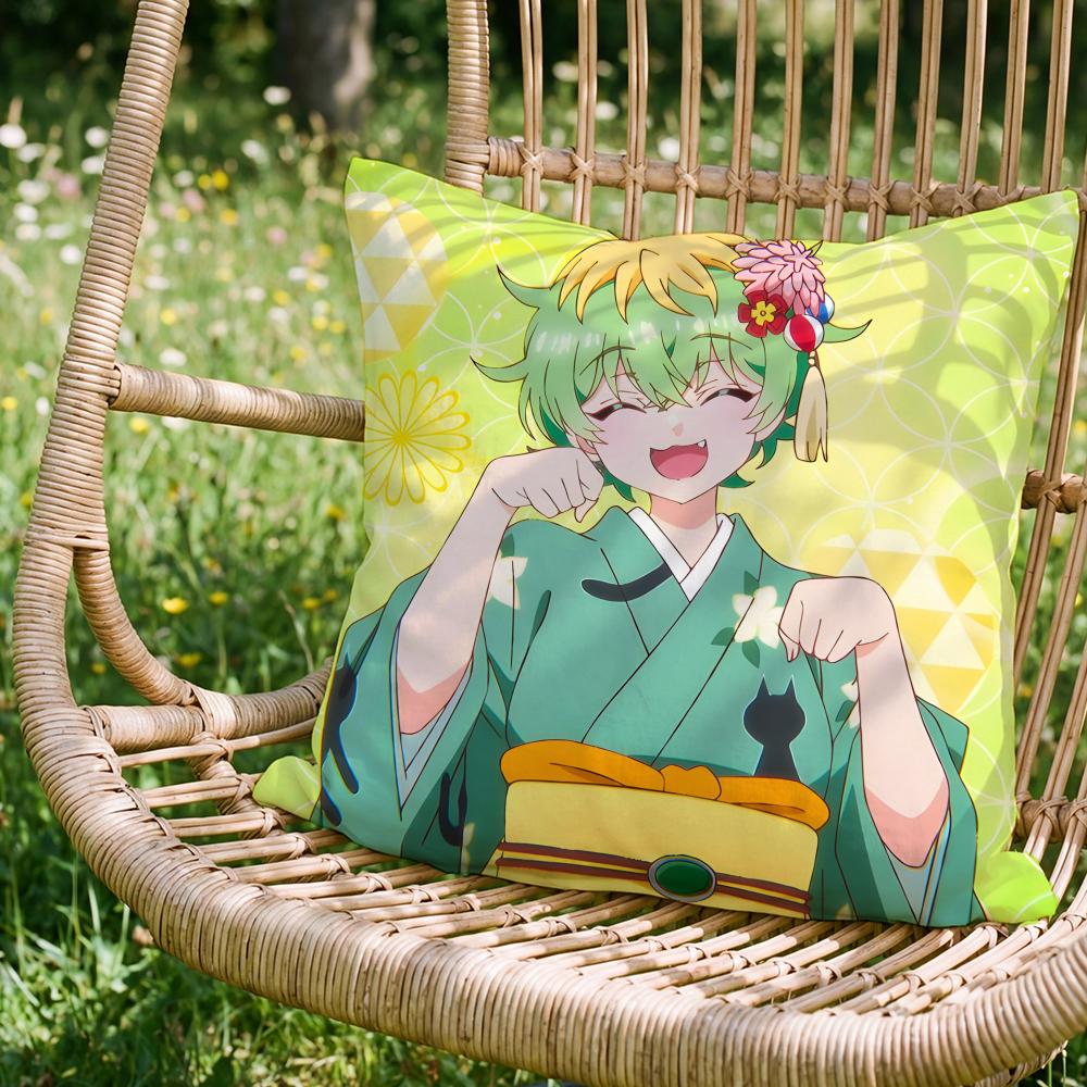 Trendy Mmikadono Sanshimai wa Angai Choroied Cushion Cover Versatile DoubleSided Pillow Case Fit for Sofa Bed Car Daily Decor