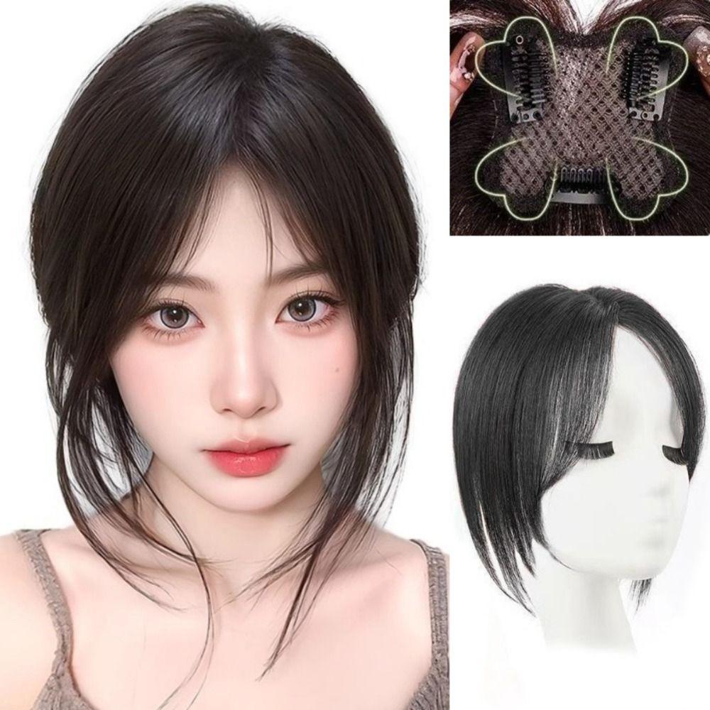 Clip In Hair Toppers Wigs with Bangs Hair Extension Fringe Hair Pieces Hair Loss