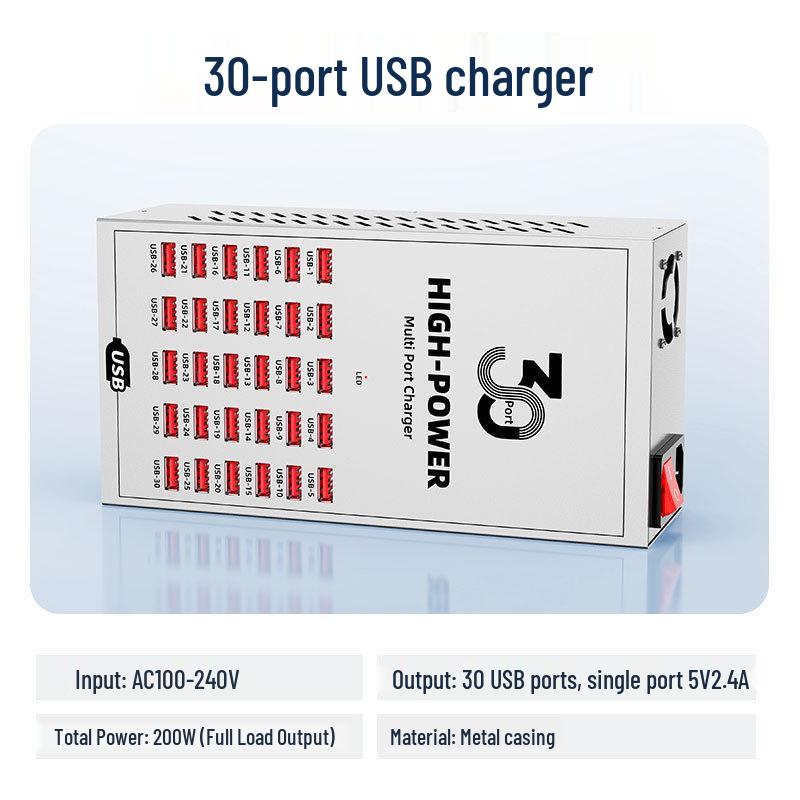 High-Power Smart USB Charger: Fast Charging Multi-Port Power Strip 5V2.4A