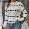 Women's Fashion Casual Fall Winter LOVE Print Long Sleeve O Neck Sweaters