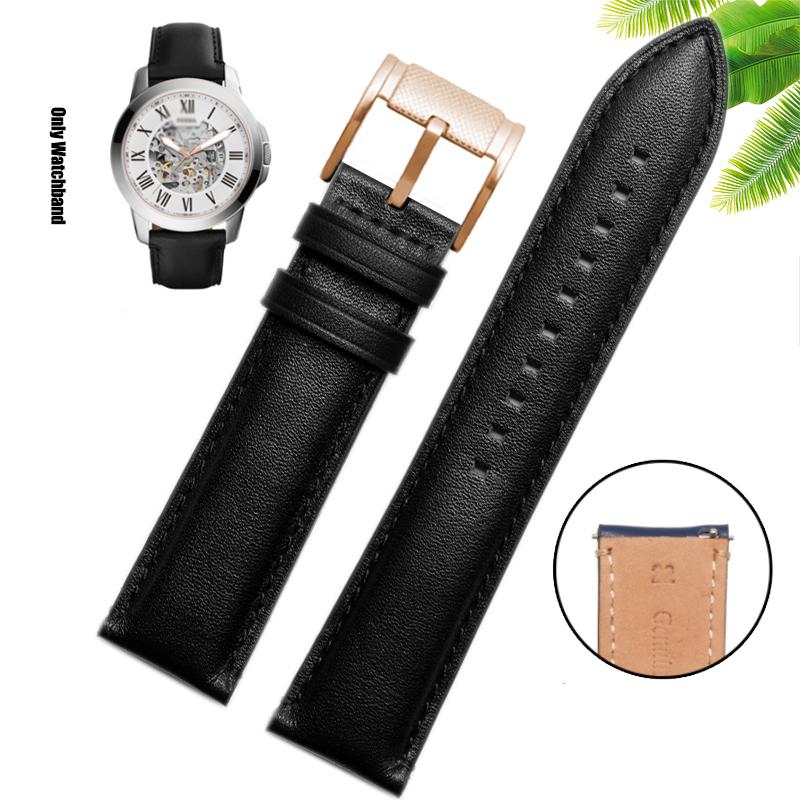 Натуральная кожа 22 мм Ремешок для часов для FOSSIL FS4835/FS5237/ME3052/FTW1114 Коровья кожа 20 мм Ремешок для часов Замена водонепроницаемого браслета мужской