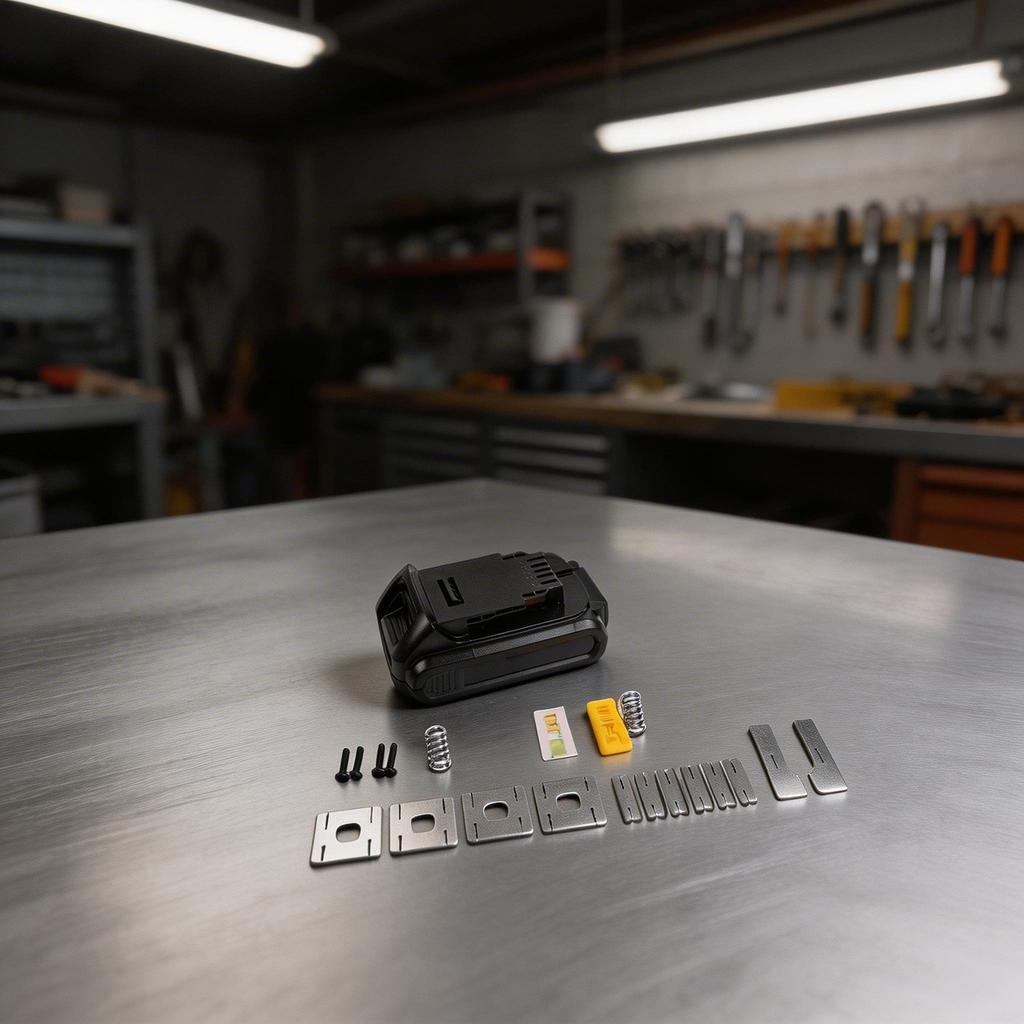 Пластиковый контейнер для хранения 5 аккумуляторов модели DCB2003, предназначенный для ремонта и сборки аккумуляторных блоков